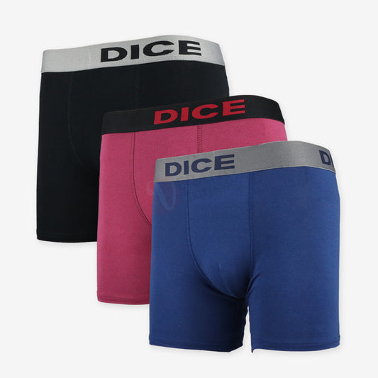 DICE Lot 3 Boxers Simple Coton