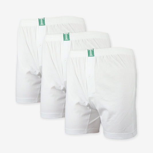 TOUBKAL Lot 3 Caleçons Blanc 100% Coton